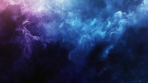 Nebula choir swirling in violet, indigo and ocean blue mist.