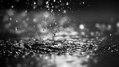 High-speed macro capture isolates monochrome water impact crown