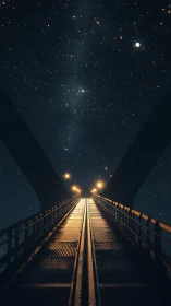 Starlit bridgeway guiding night wanderers into the cosmos.
