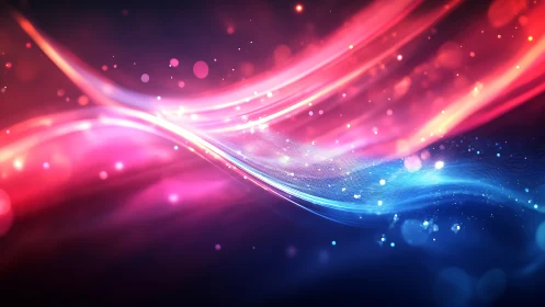 Neon light waves flow across vibrant cosmic gradient.