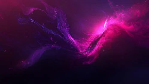 Abstract Pink and Purple Energy Burst Digital Artwork.