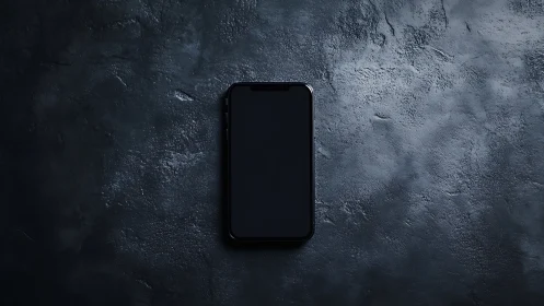 Smartphone on Dark Textured Surface.