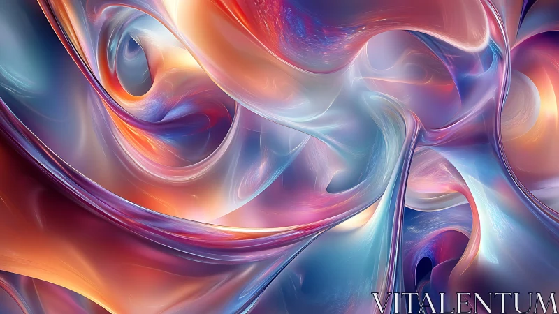 Luminous abstract ribbons create a fluid, iridescent continuum