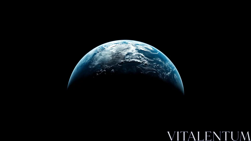 Blue dawn over Earth&rsquo;s curve in an endless velvet cosmos.