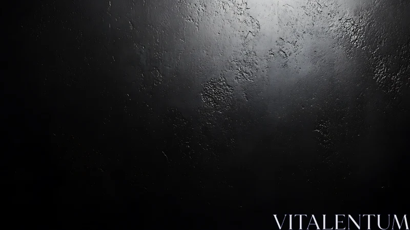 Textured black concrete wall catches soft overhead light