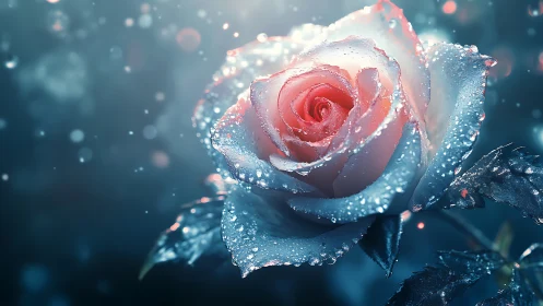 Frost-Kissed Rose Blooms in Winter Wonderland