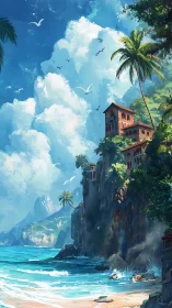 Clifftop Villa Overlooking Turquoise Paradise.