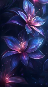 Luminescent Petals Dancing Through Cosmic Darkness