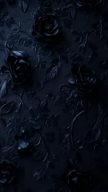 Midnight Roses: Sculptural Floral Study in Deep Indigo.
