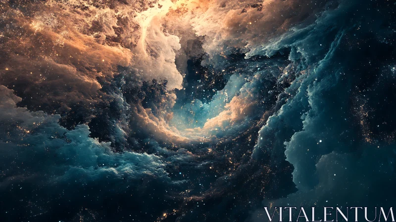 Celestial storm of swirling nebula clouds ignites deep space