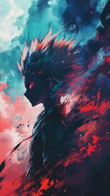 Stormborn ember hero dissolving into painted skyfire.