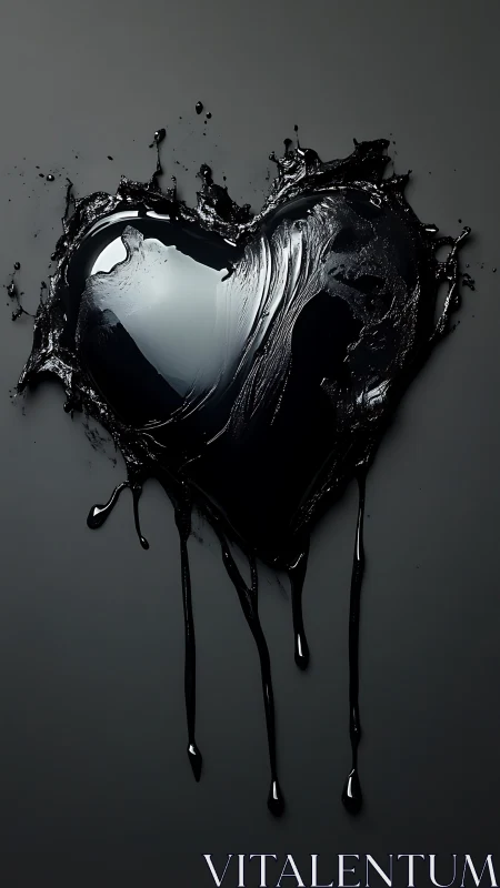 Dark heart sculpted from liquid shadow and luminous soul.