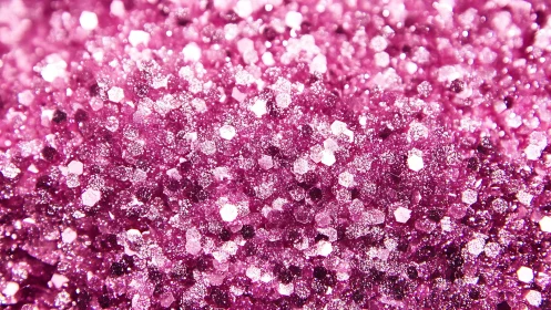 Sparkling pink glitter crystals in a dreamy close up.