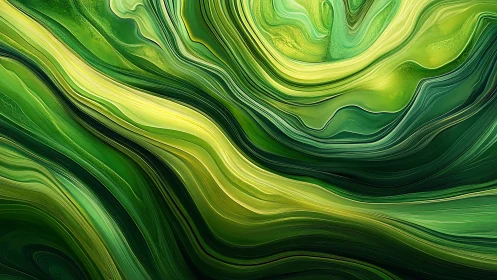 Emerald currents swirl in layered abstract green motion.