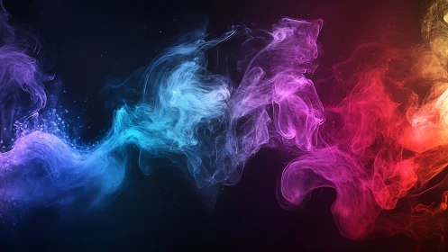 Chromatic nebulae swirl like dancing spirits across darkness