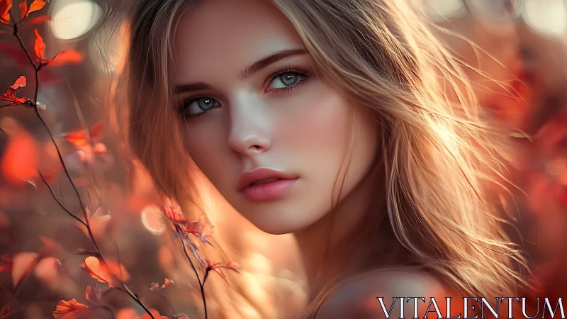 Autumn portrait study in soft-focus digital painting style.