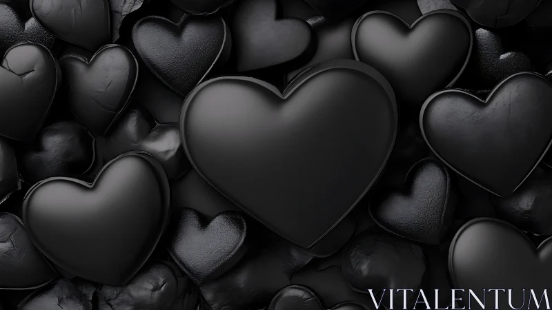 Three-dimensional black hearts rendering with parametric surface modeling and advanced lighting simu