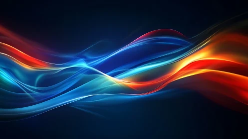 Chromatic riverlines dancing across a deep midnight void.