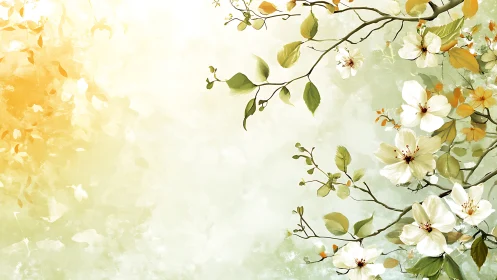 Springtime Blossoms Greeting the Morning Light.