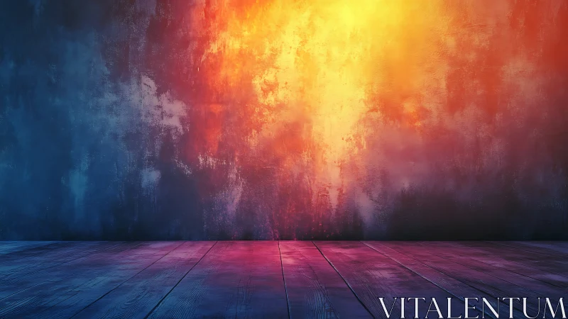 Color washed studio wall with glowing gradient light.