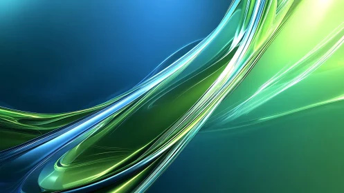 Dynamic Blue and Green Abstract Digital Wave Background.