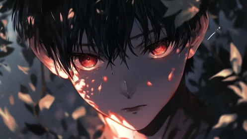 Soft dusk glow in the eyes of a quiet anime dreamer.