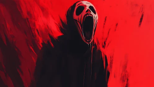 Scarlet void swallows a screaming specter in mid-rage