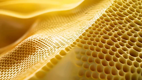 Yellow abstract honeycomb texture in soft flowing light.