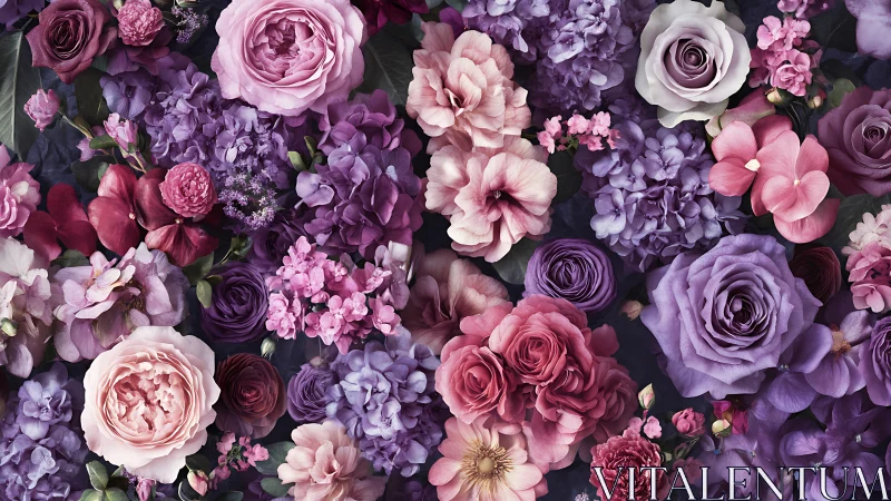 Jeweled Petals Cascade Where Dark Velvet Blooms Dance