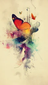 Gentle watercolor butterflies dancing through soft color.