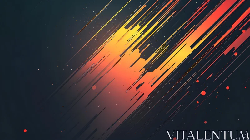 Dynamic abstract streaks in fiery colors, modern digital art.
