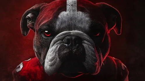 Gridiron bulldog commander stares down the roaring stadium