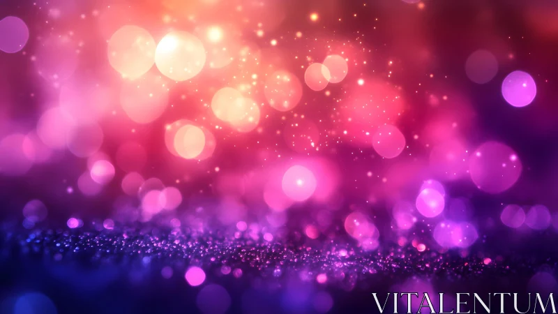 Vibrant bokeh lights abstract background in pink and purple hues.