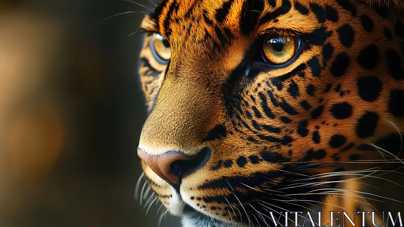 Leopard Portrait in Warm Golden Light.