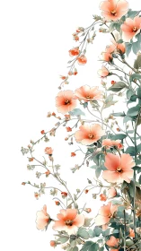 Coral Cosmos Floral Botanical Cascade.