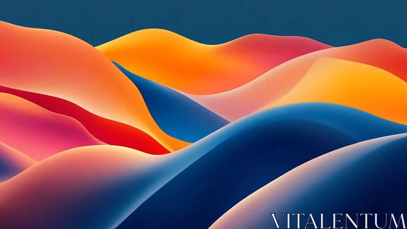 Gentle neon waves glowing like a cozy sunset dream.