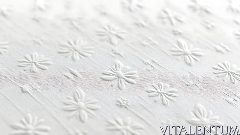 Soft white floral embossing with gentle textured details.