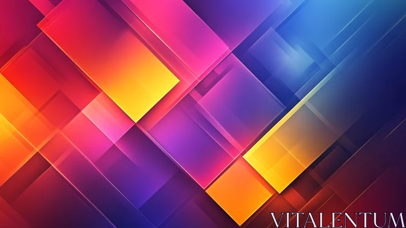 Vibrant Geometric Abstract Art with Overlapping Colorful Squares.