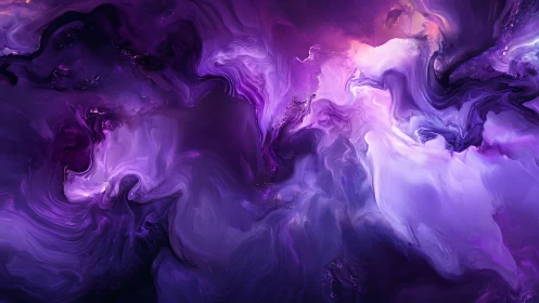 Violet nebula abstraction forms fluid luminous cosmic currents