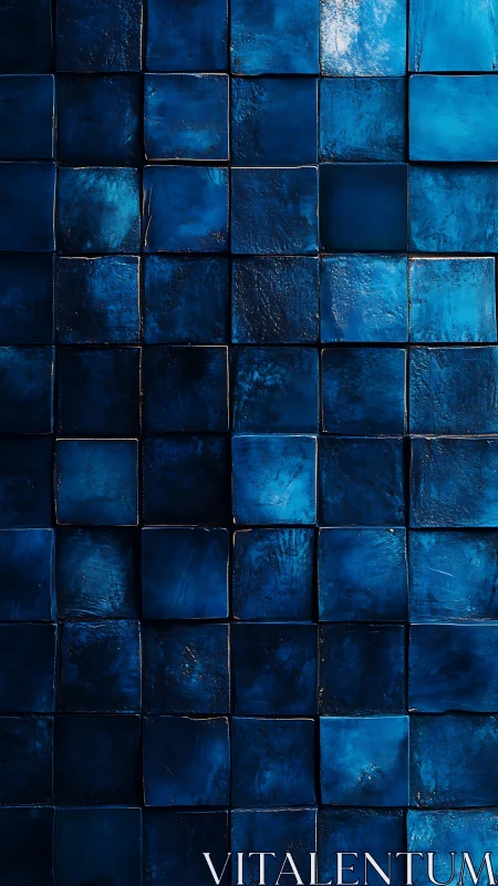 Cerulean tiled surface with specular microtexture mapping grid.