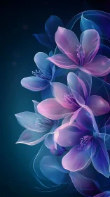 Translucent Floral Composition With Gradient Luminescence
