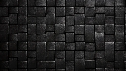 Dark woven leather pattern forms sleek geometric surface.