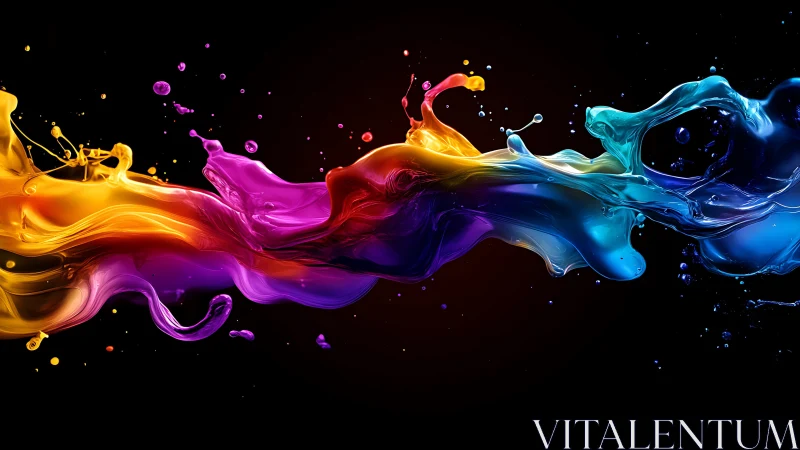 High-viscosity multicolor fluid wave rendered with dynamic splash lighting