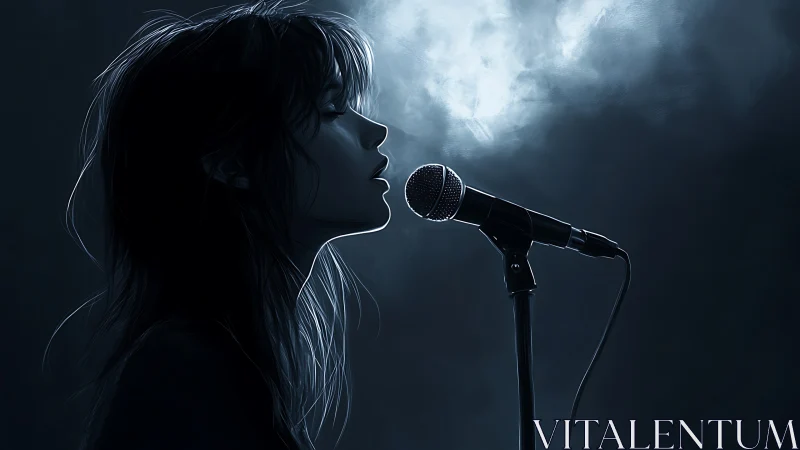 Singer in moody blue light prepares to pour out her heart