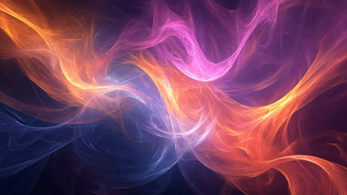 Colorful fractal light trails form dynamic swirling waves