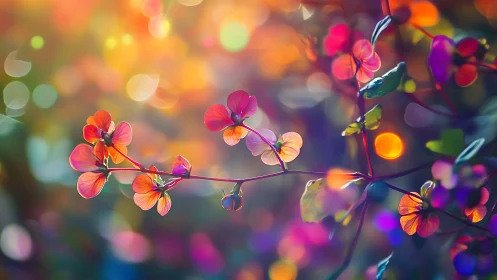 Vibrant Pink Wildflowers with Bokeh Background.