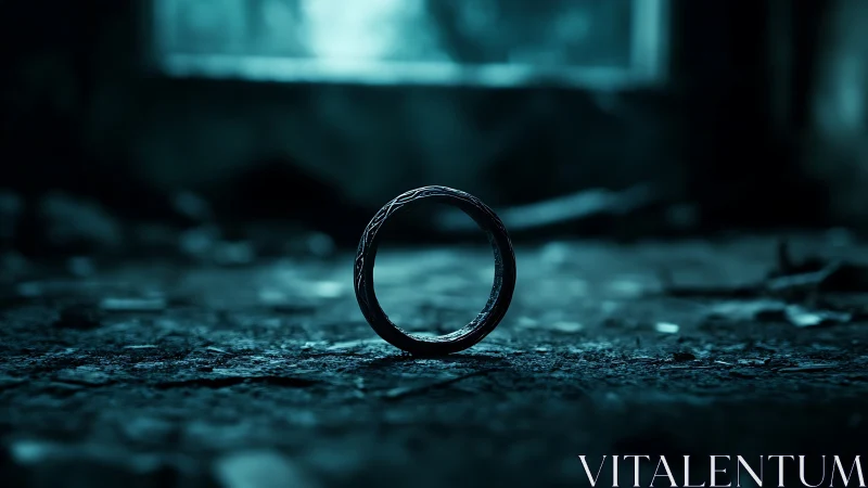 Lonely tarnished ring quietly patrols a cold abandoned floor