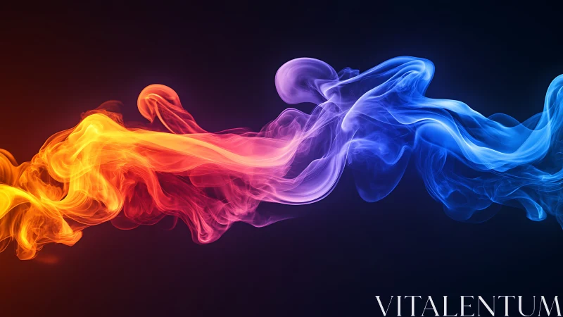 Color-woven smoke currents dance where fire kisses frost