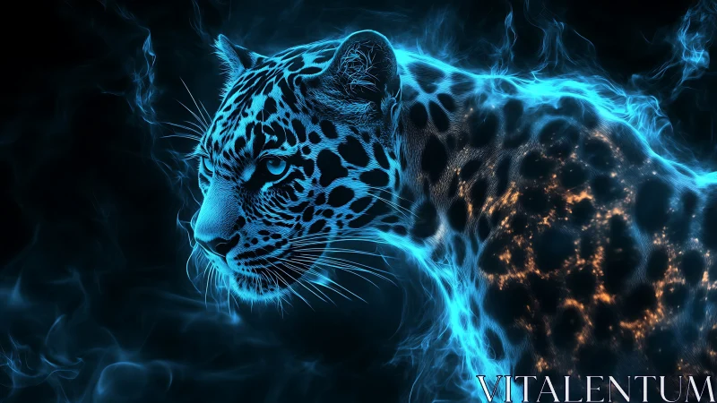 Electric Leopard: Neon Energy Portrait.