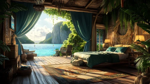 Tropical Luxury Sanctuary With Procedural Water Rendering and Architectural Integration